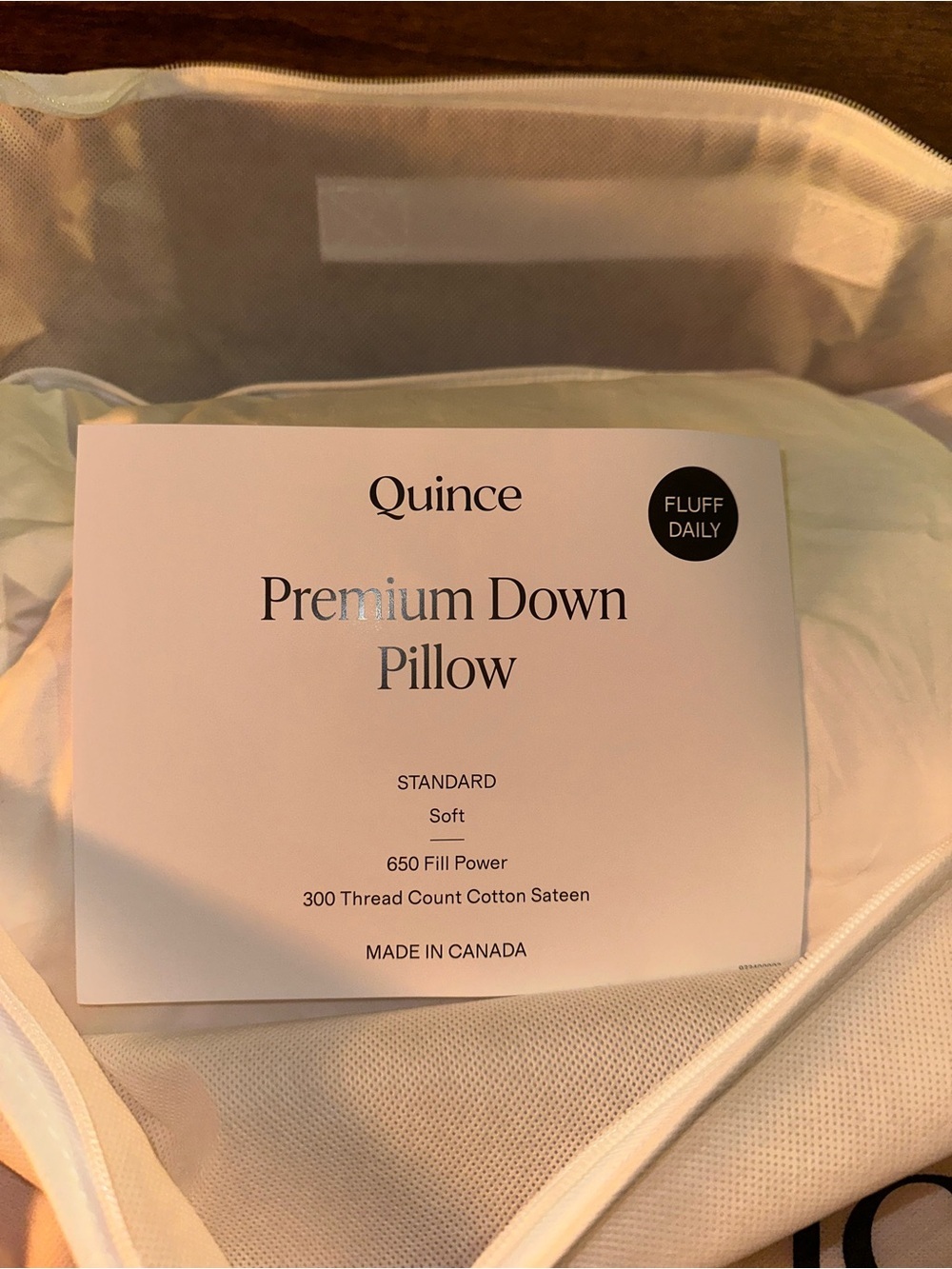 QUINCE Premium Down Pillow Soft Standard in Bag - NWOT - Picture 2 of 2
